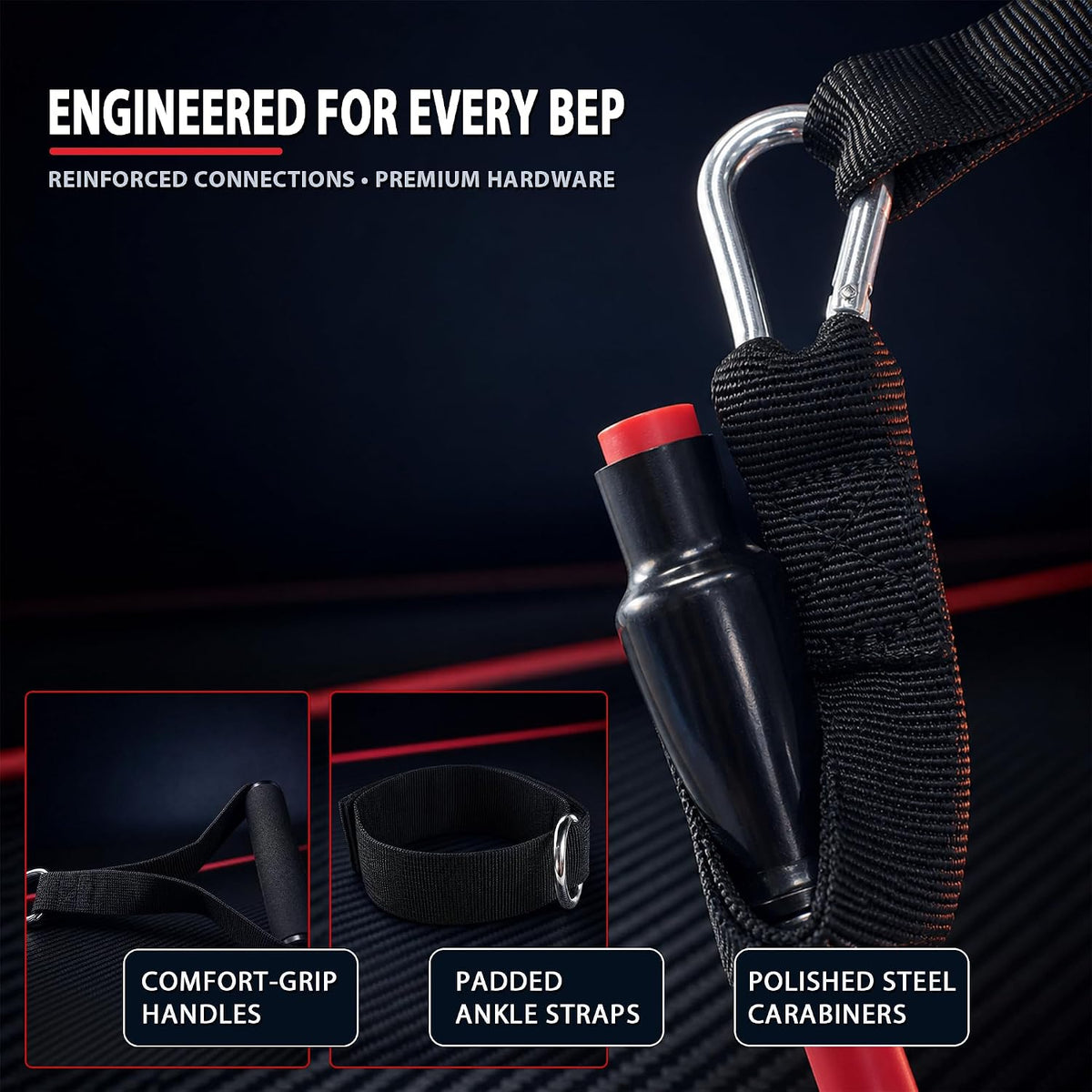 Vantivo Resistance Bands Set, 5 Piece Full Body Workout Kit