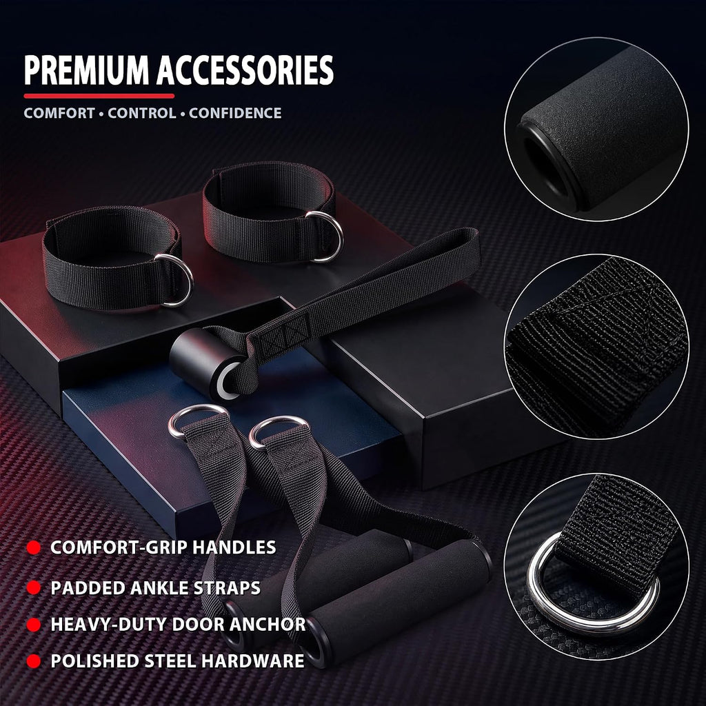 Vantivo Resistance Bands Set, 5 Piece Full Body Workout Kit